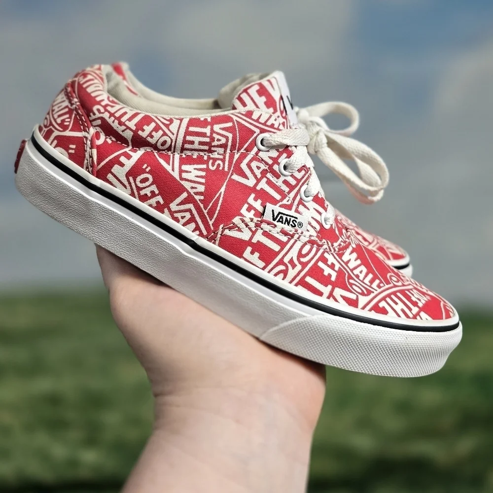 Vans | All Over Logo laced cotton canvas casual skate sneakers \ youth \ unisex